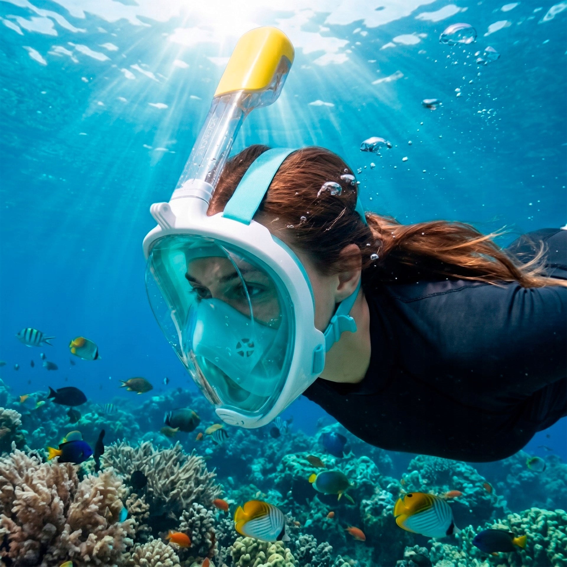 FULL FACE SNORKELING DIVING MASK L/XL FOR THE WHOLE FACE does not evaporate Packaging status original