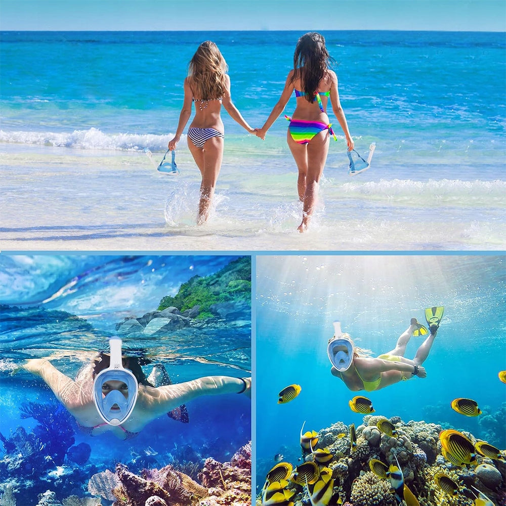 FULL FACE SNORKELING MASK FOR WATER L/XL Color blue