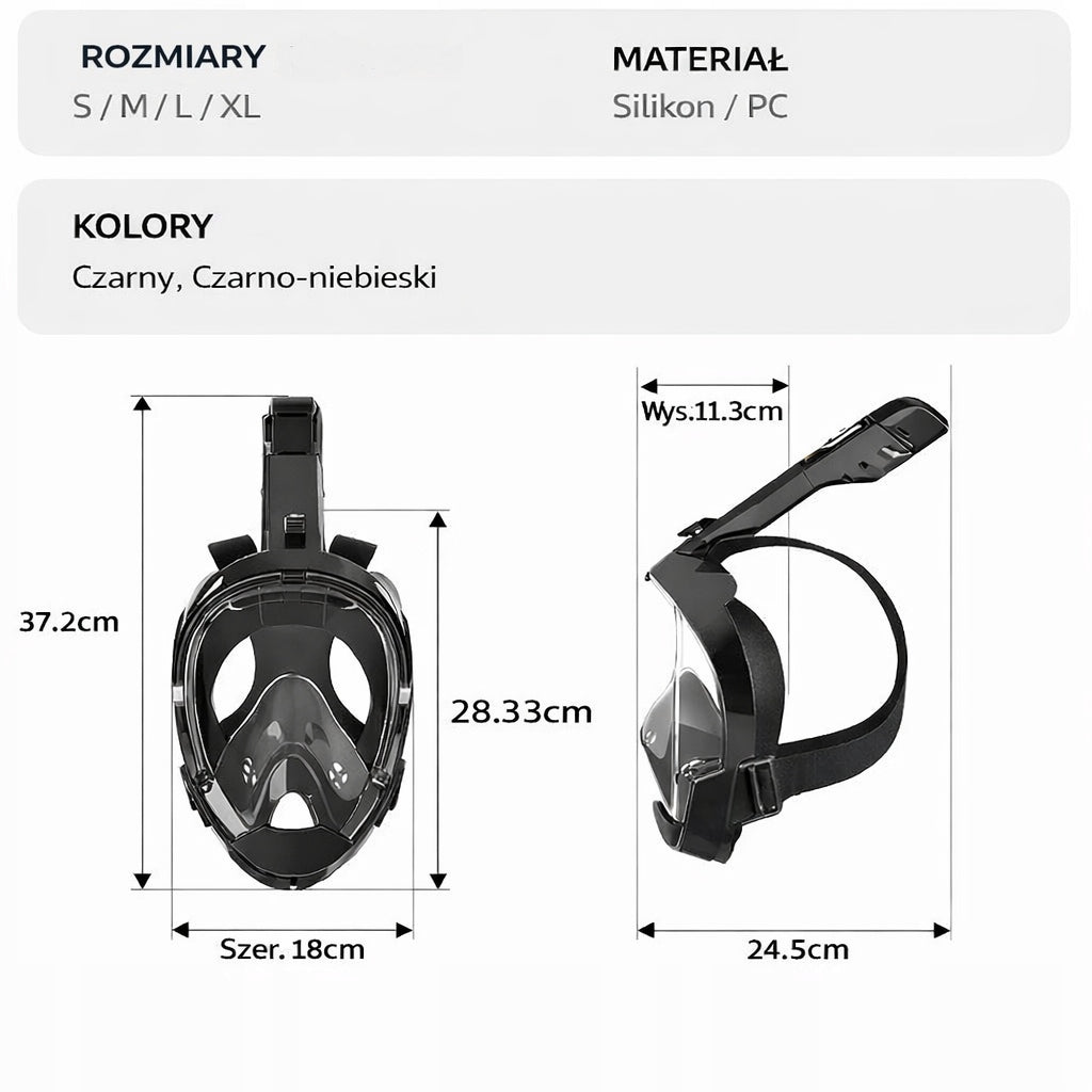 FULL FACE SNORKELING MASK FOR WATER L/XL Kind full face with webcam with tube