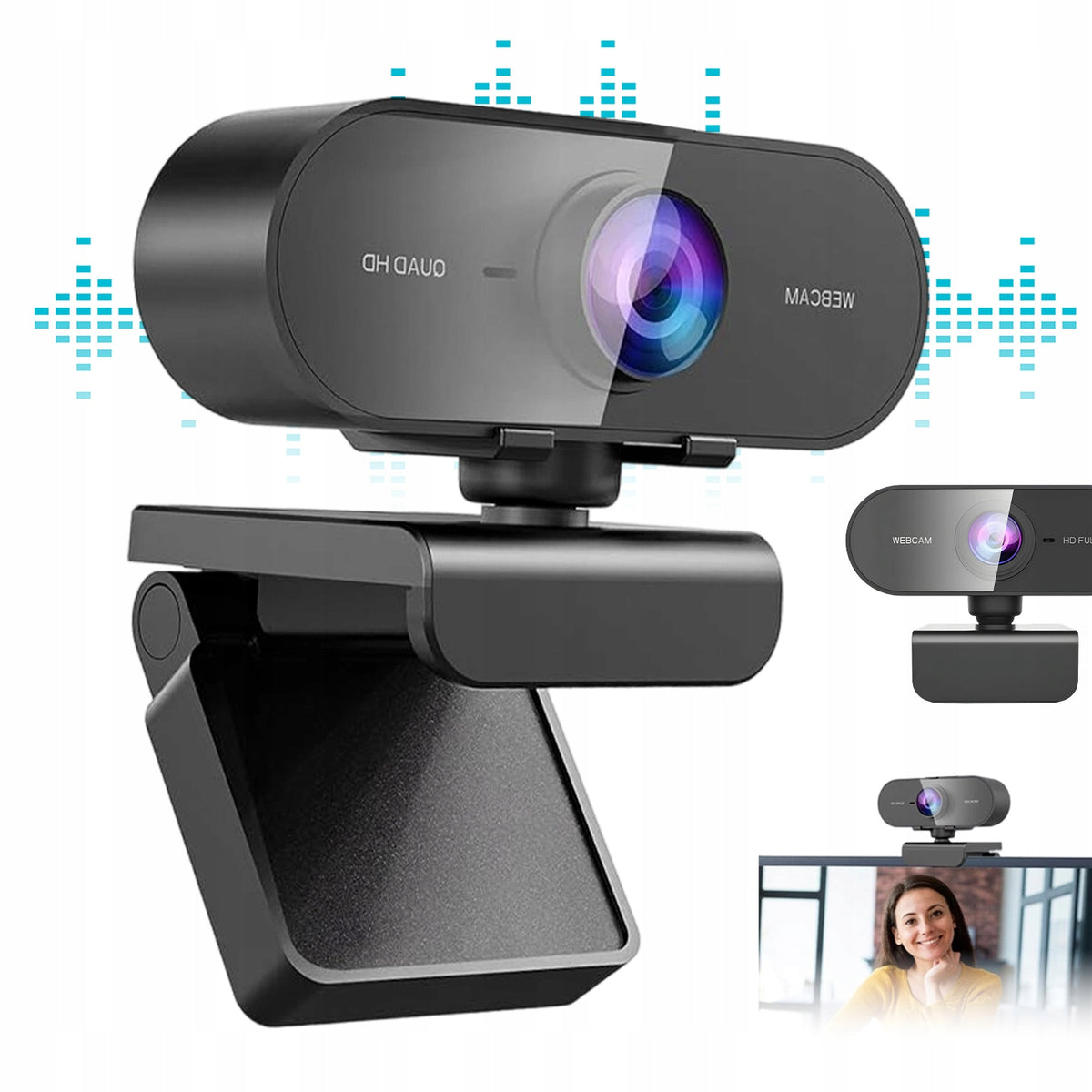 FULL HD 1080P WEBCAM BUILT-IN STEREO MICROPHONE