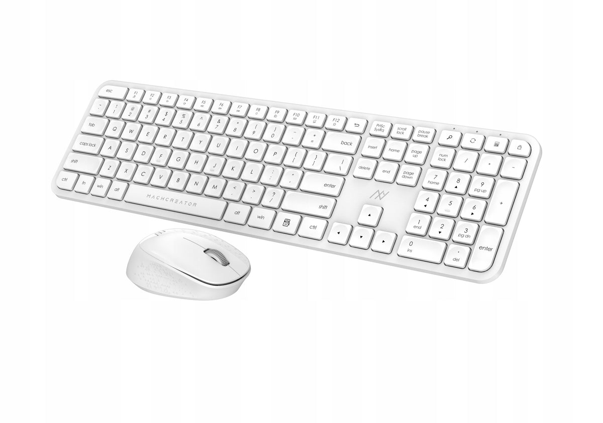 FULL SIZE WIRELESS USB MEMBRANE KEYBOARD WHITE WITH MOUSE