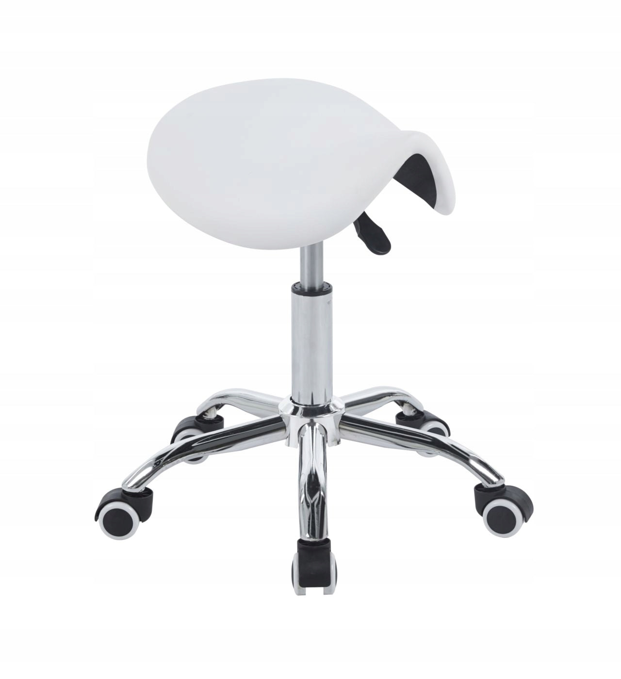 FUNCTIONAL COMFORTABLE COSMETIC STOOL ON WHEELS KLARA TB2-FX WHITE