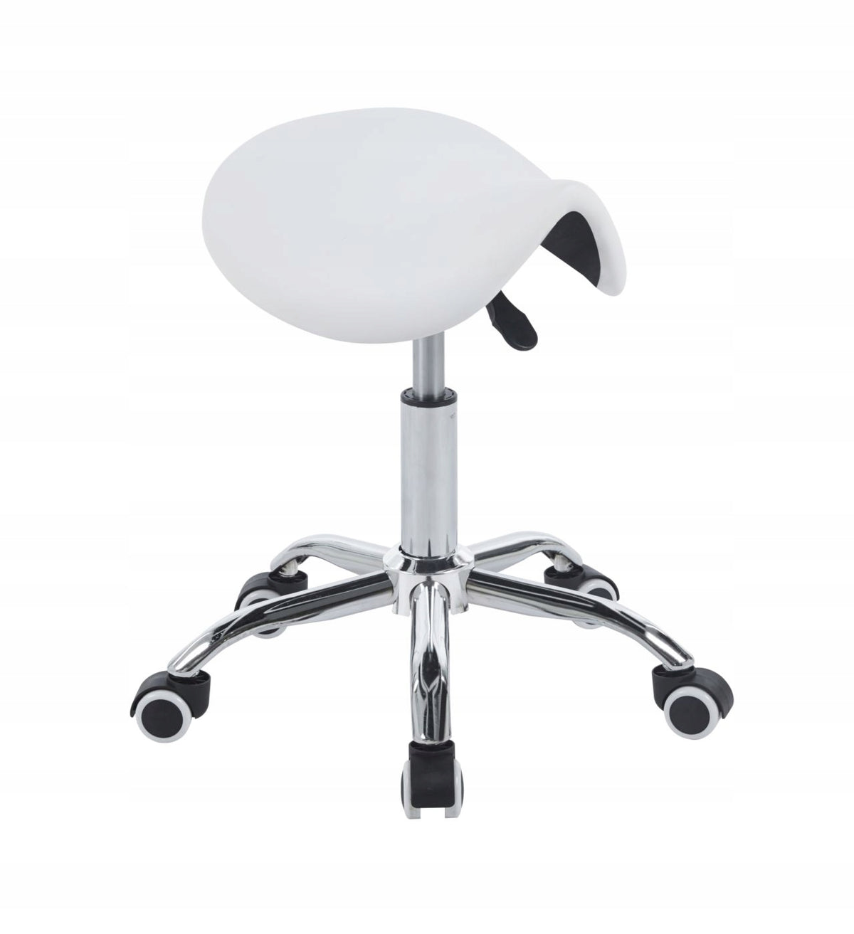 FUNCTIONAL COMFORTABLE COSMETIC STOOL ON WHEELS KLARA TB2-FX WHITE