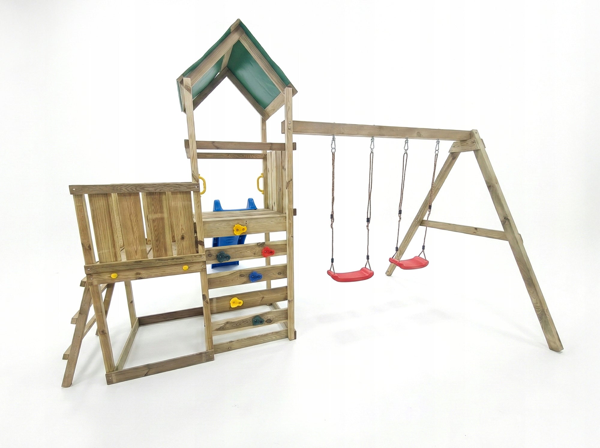 FUNGOO SQUARE TOYS WOODEN GARDEN MAXPLAY 3.1 SWING X2 COTTAGE Dominant material wood