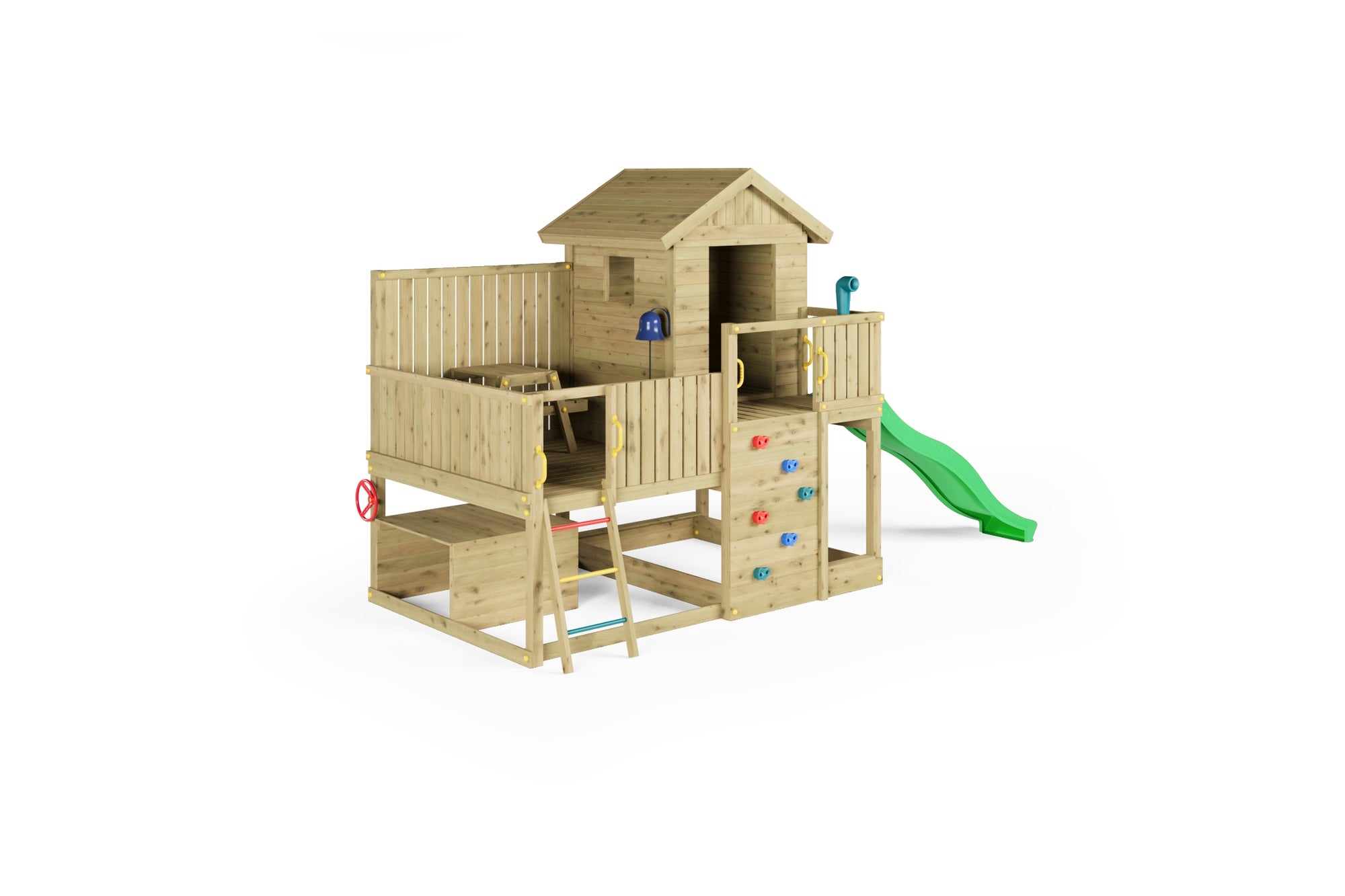 FUNGOO SQUARE TOYS WOODEN GARDEN SWEET HOUSE COTTAGE SLIDE TERRACE Brand Fungoo