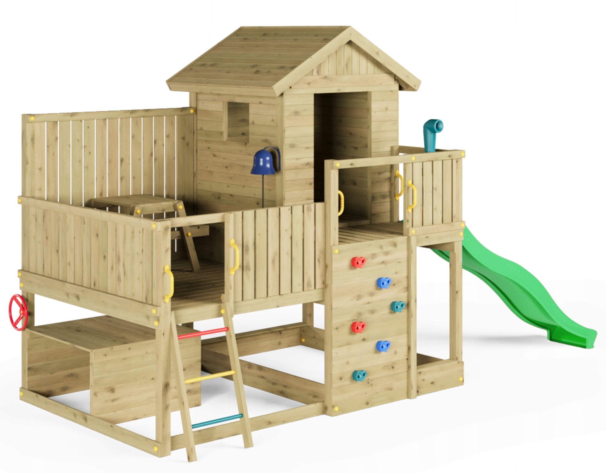 FUNGOO SQUARE TOYS WOODEN GARDEN SWEET HOUSE COTTAGE SLIDE TERRACE