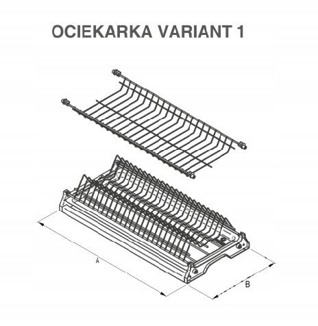 FURNITURE DISH DRYER FOR CABINET WITH AN EXTERNAL LENGTH OF 50 CM COATED Brand Jukat