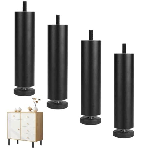 FURNITURE FEET ALUMINUM ADJUSTABLE BLACK 20 CM THREAD M8 4 PCS. steel Brand no brand