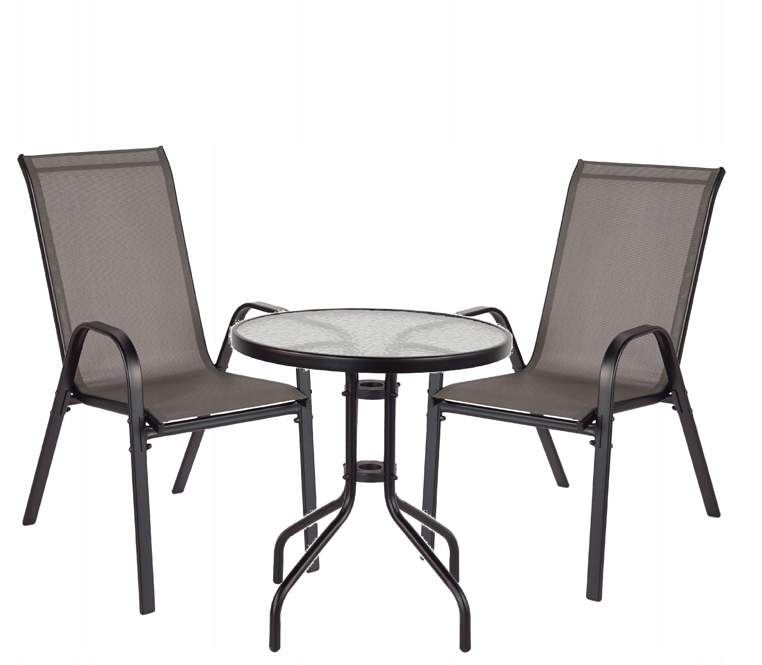 FURNITURE FOR BALCONY TABLE +2 CHAIRS GARDEN SET FURNITURE SET GREY