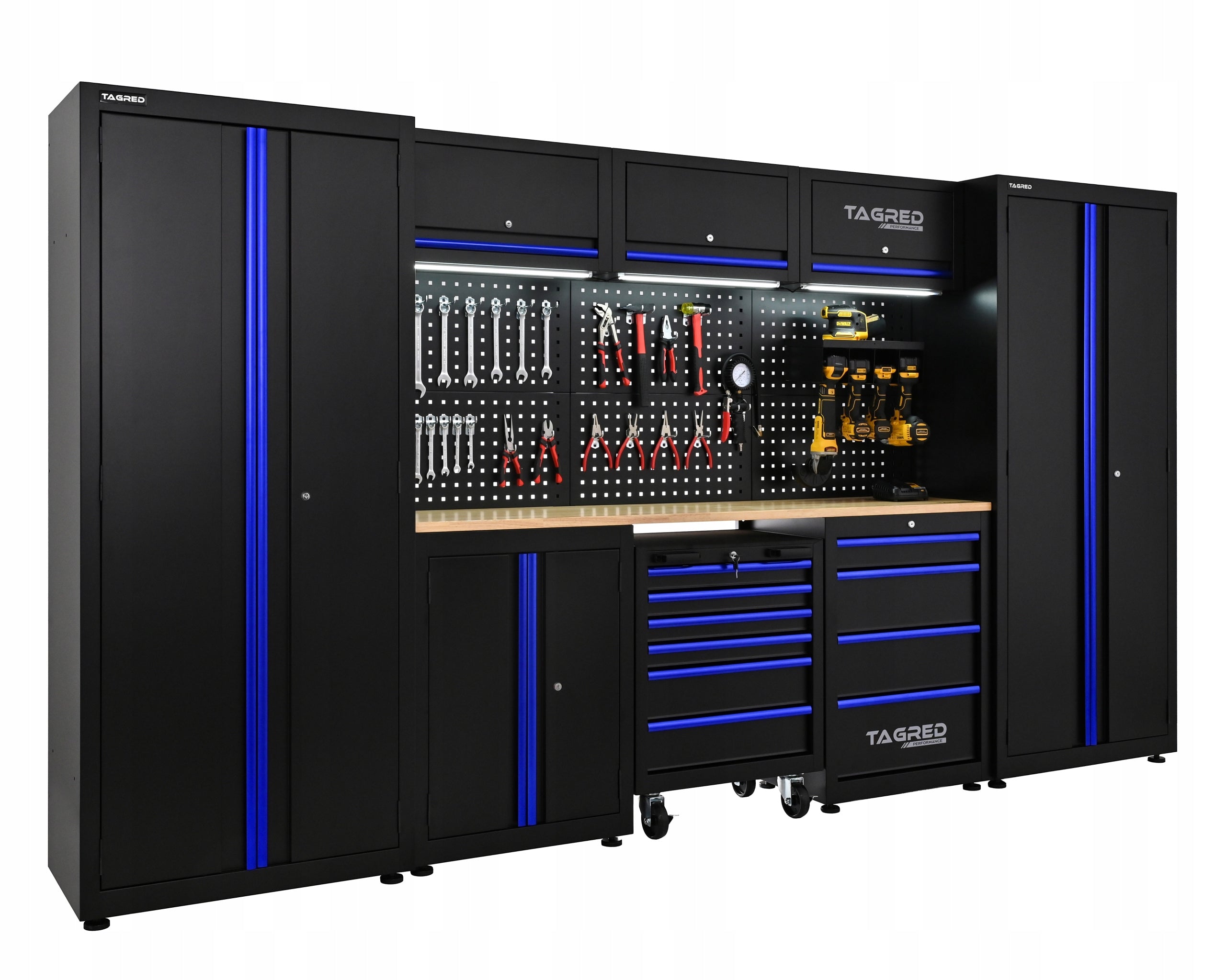FURNITURE FOR WORKSHOP, GARAGE 8 MODULES 2X LED TOOL CABINET + SET Manufacturer code TA1928TA1837