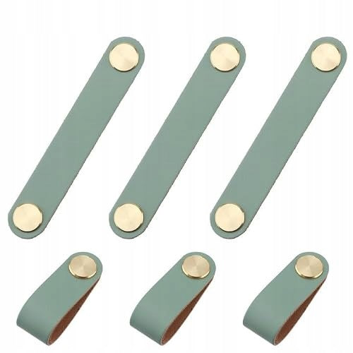 FURNITURE HANDLES LEATHER COPPER FOR DRAWER CABINETS DRESSERS 6 PIECES leather Manufacturer code Bez marki