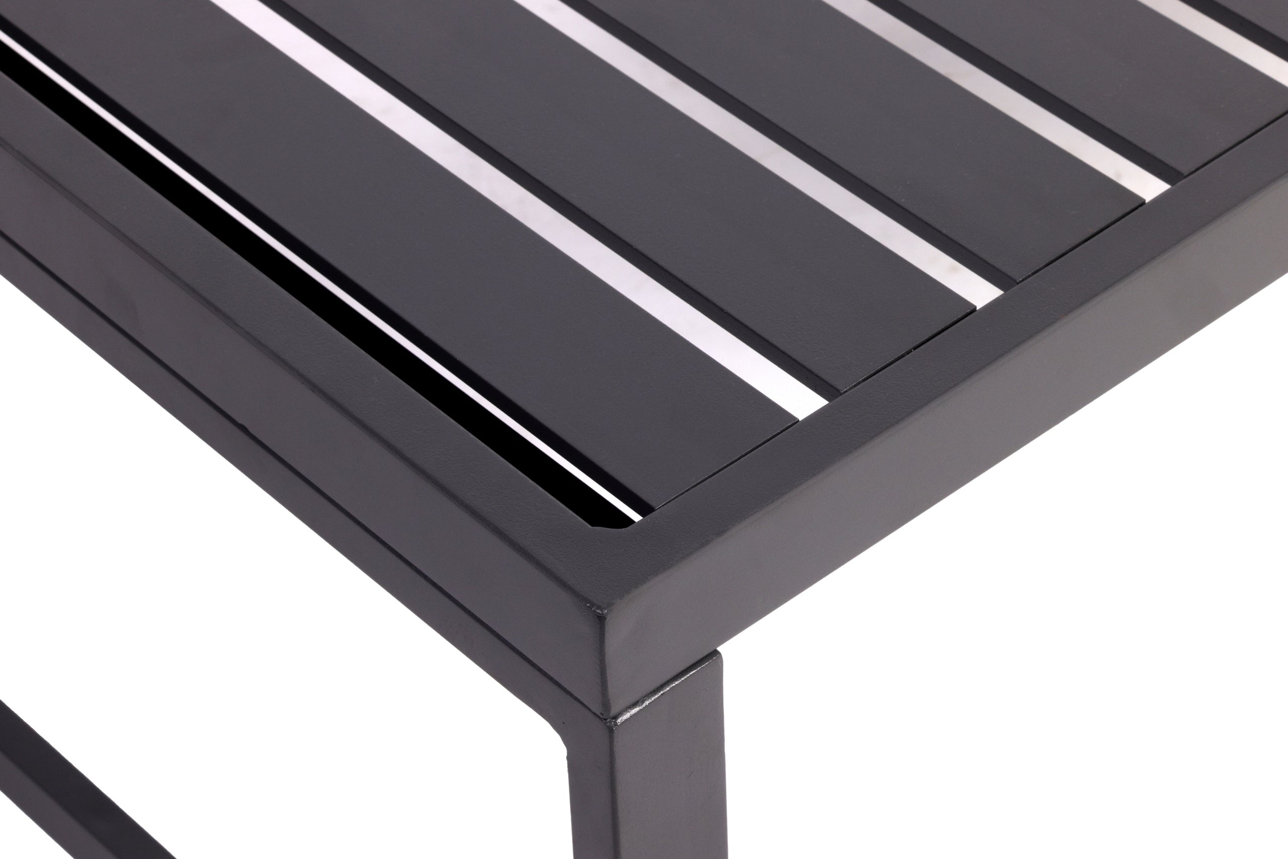 FURNITURE SET ALUMINUM GARDEN SET 4 PERSONS 2 ARMCHAIRS SOFA TABLE Color gray