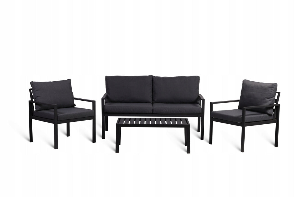 FURNITURE SET ALUMINUM GARDEN SET 4 PERSONS 2 ARMCHAIRS SOFA TABLE Manufacturer no brand