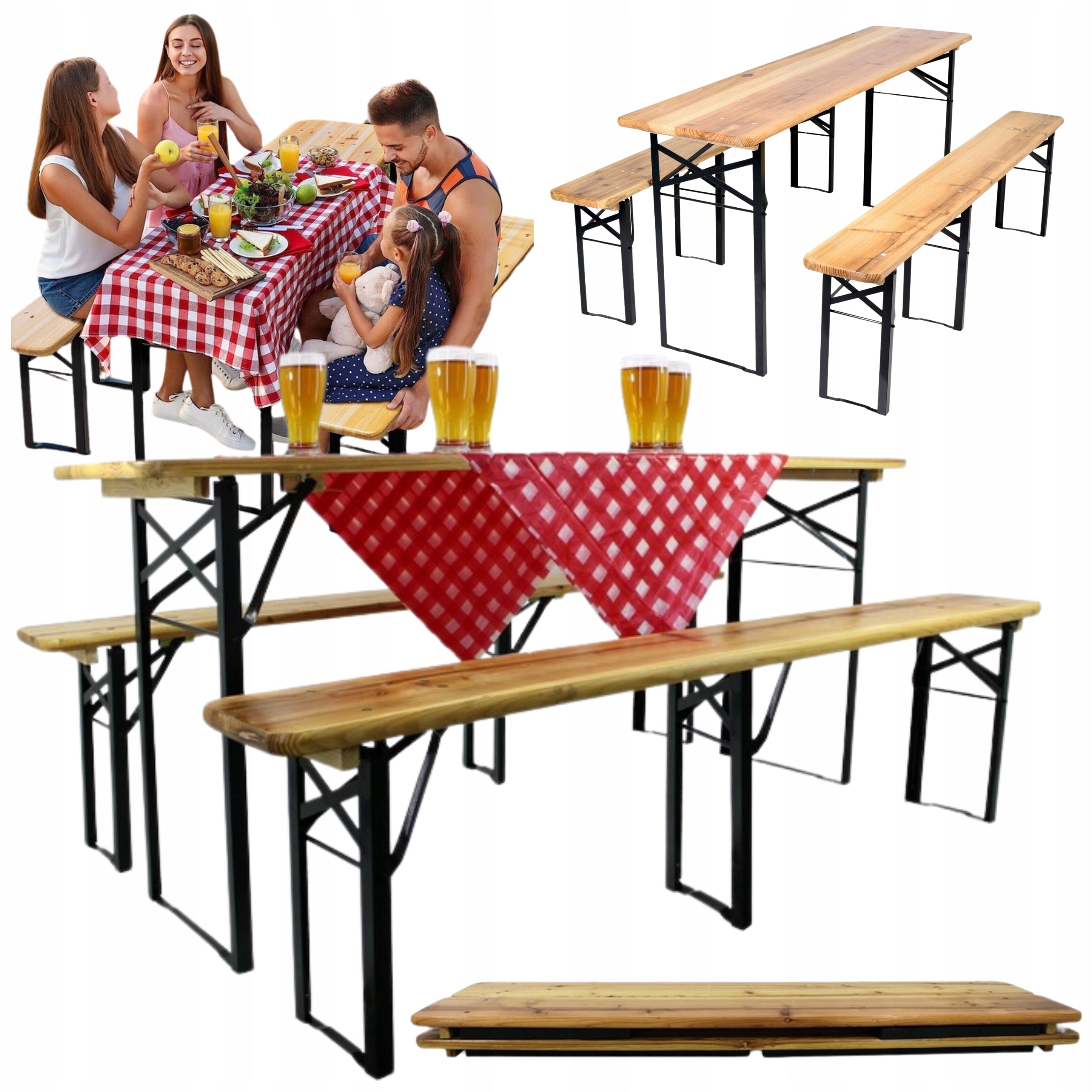 FURNITURE SET BANQUET BAR BEER CATERING FOLDING BENCH TABLE