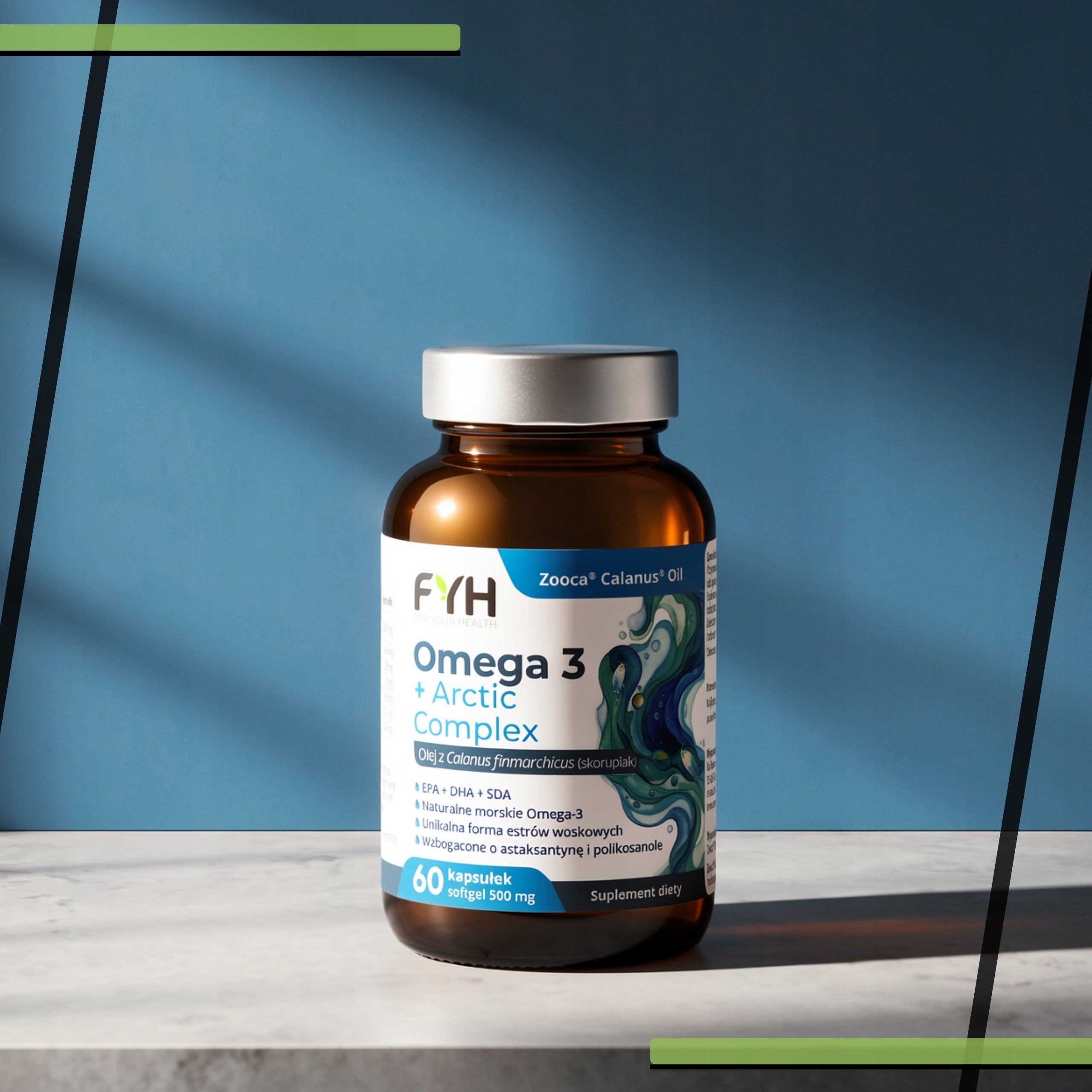FYH Omega 3+ Arctic Complex 500mg 60 capsules Natural Astaxanthin Name Omega 3