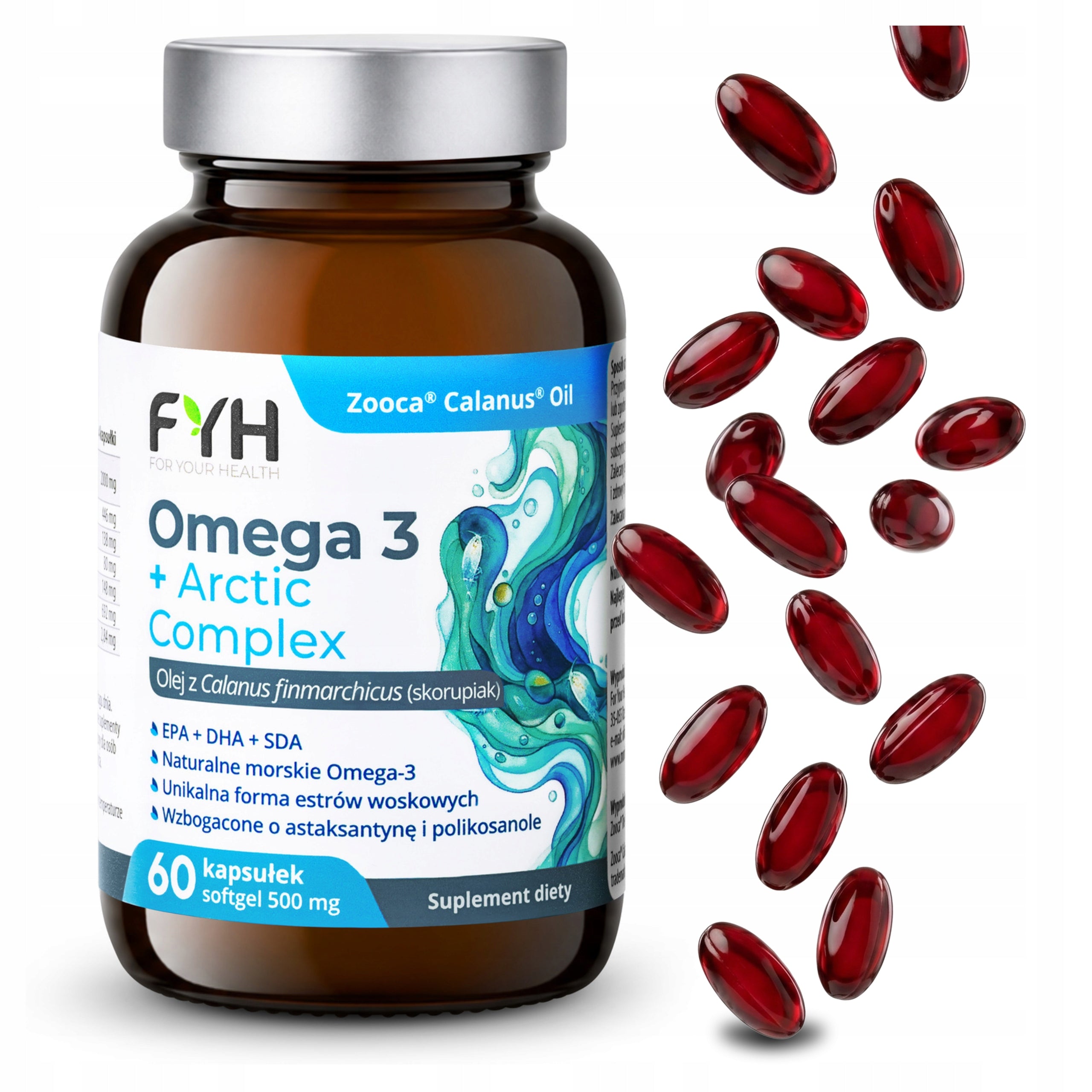 FYH Omega 3+ Arctic Complex 500mg 60 capsules Natural Astaxanthin