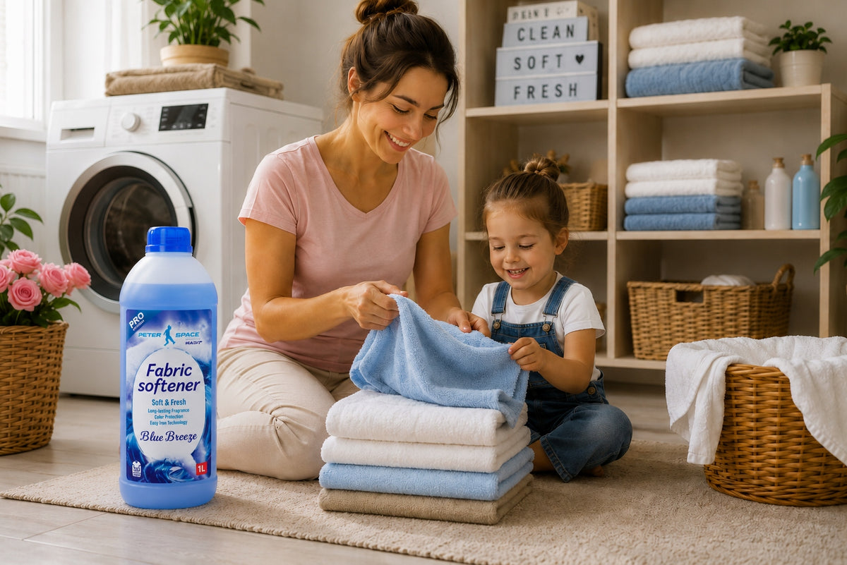 Fabric Rinse Liquid 1l Softening Concentrate Fresh Scent Blue Brand Peter Space