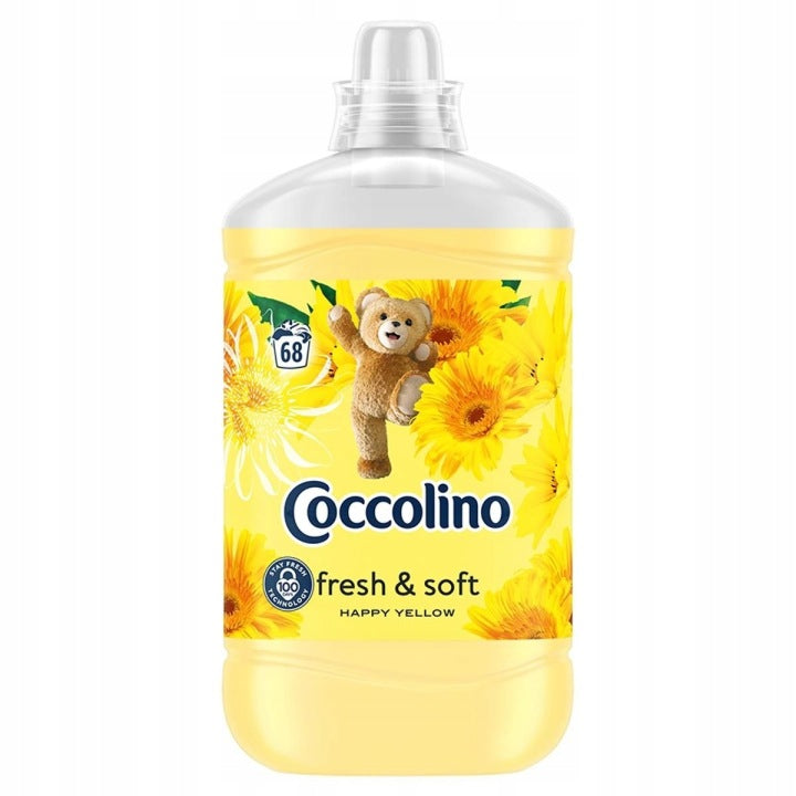 Fabric Rinsing Liquid Coccolino Fresh&Soft Happy Yellow 2x1,7L 136 Washes Packaging status original