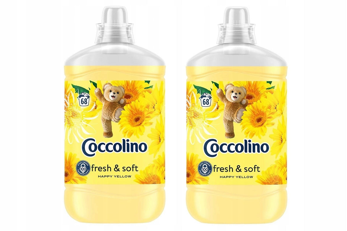 Fabric Rinsing Liquid Coccolino Fresh&Soft Happy Yellow 2x1,7L 136 Washes
