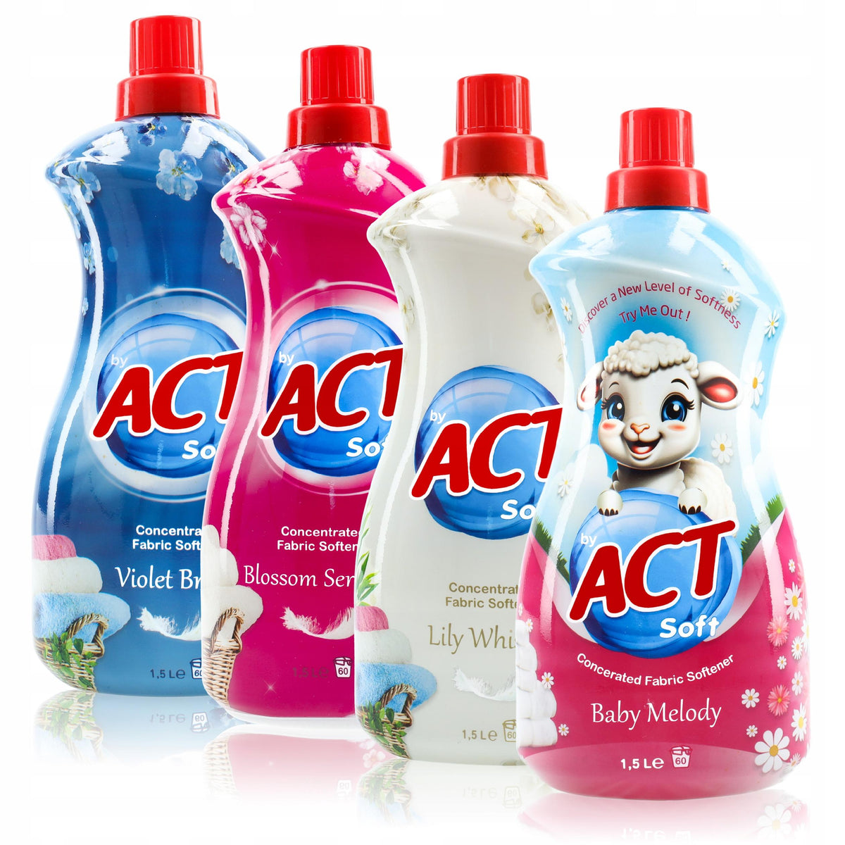 Fabric Rinsing Liquid Softening Concentrate ACT Soft Set of 240 Washes 6L