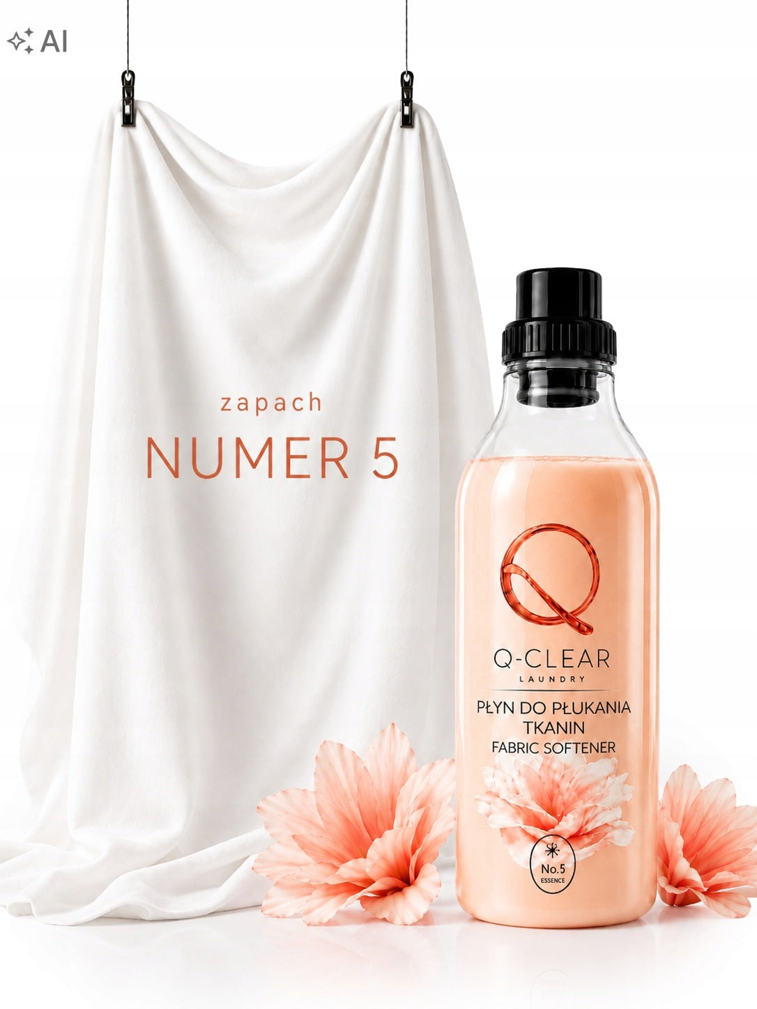 Fabric Softener 1L 40 Washes Number 5 Intense Fragrance Q-CLEAR Durable Packaging status original