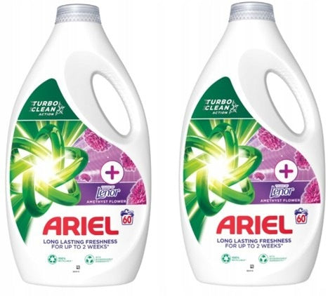 Fabric washing liquid / Ariel TurboCleanAction TouchOfLenor / 2x3,0L 60pr