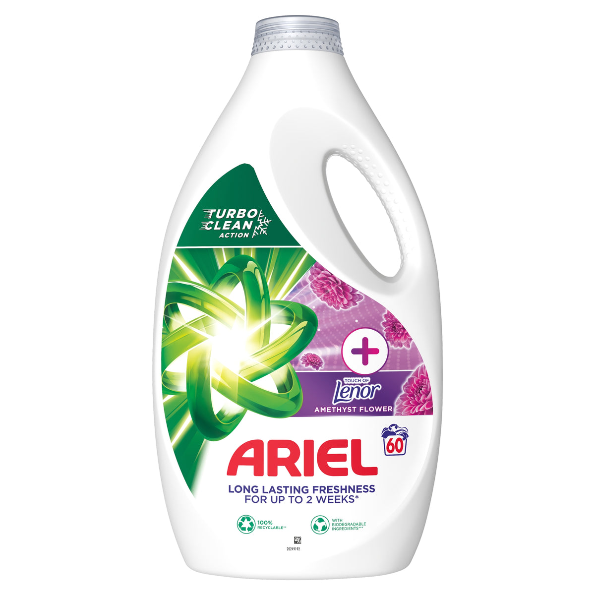 Fabric washing liquid / Ariel TurboCleanAction TouchOfLenor / 3,0L 60pr