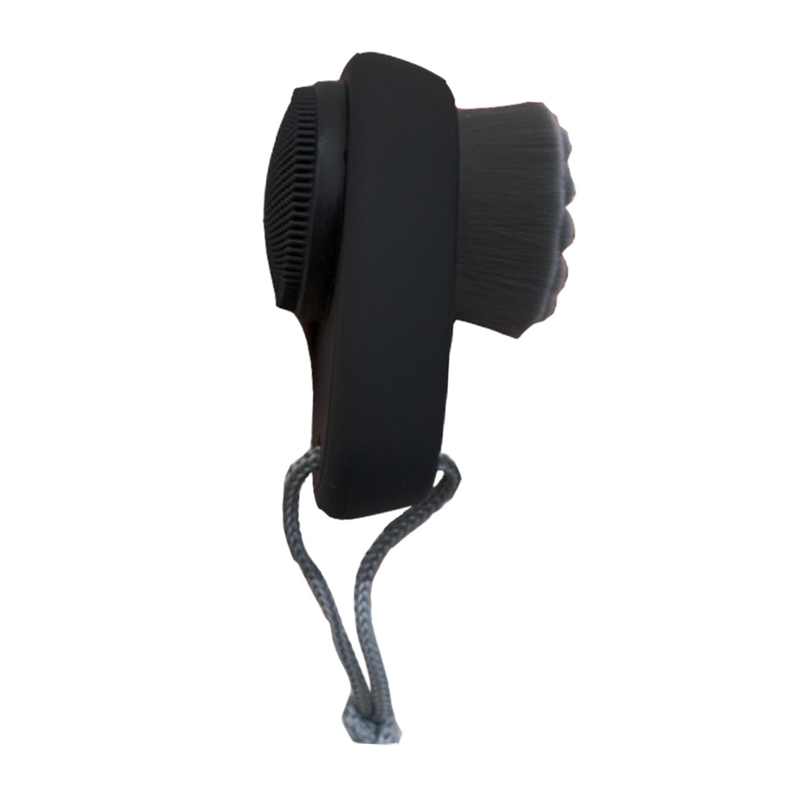 Face Brush 2 in 1 Compact Washing Brush Deep Cleaning for Sensitive, Black