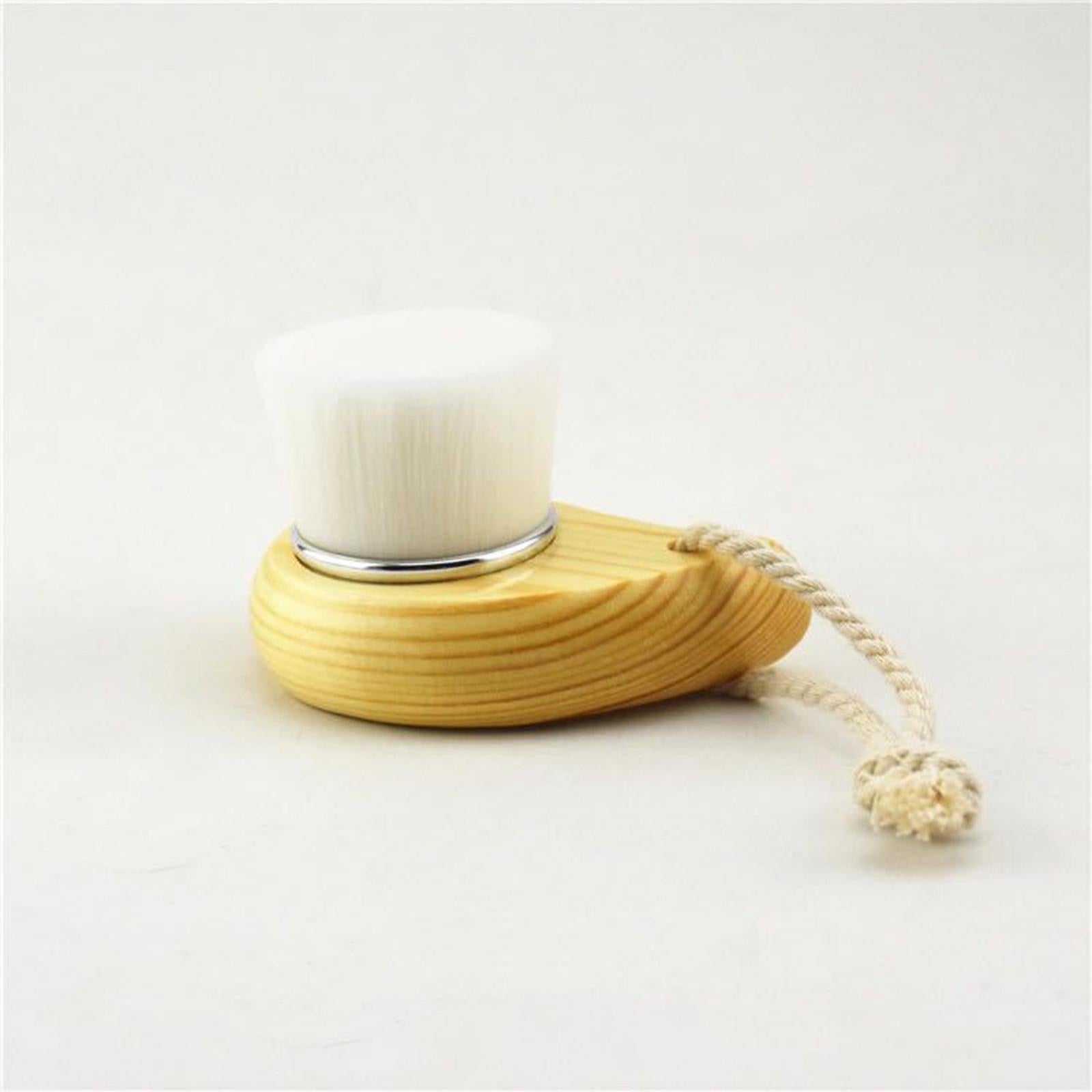 Face Cleaning Brush Wood Handle Face Wash Brush for Applying Style A