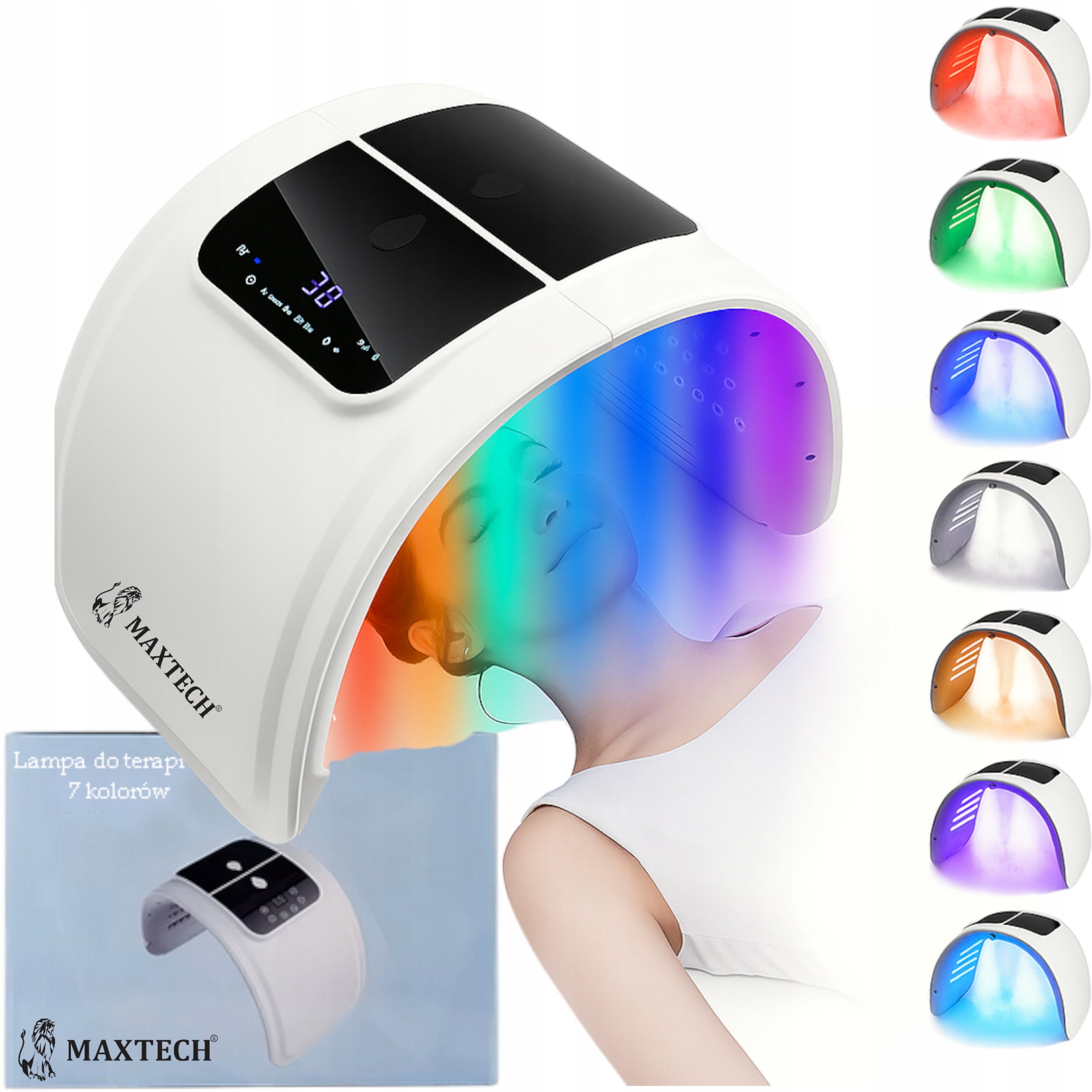 Face Mask Led Photon Lamp 7 Colors+SPRAY-FOG Foldable 100 LEDs