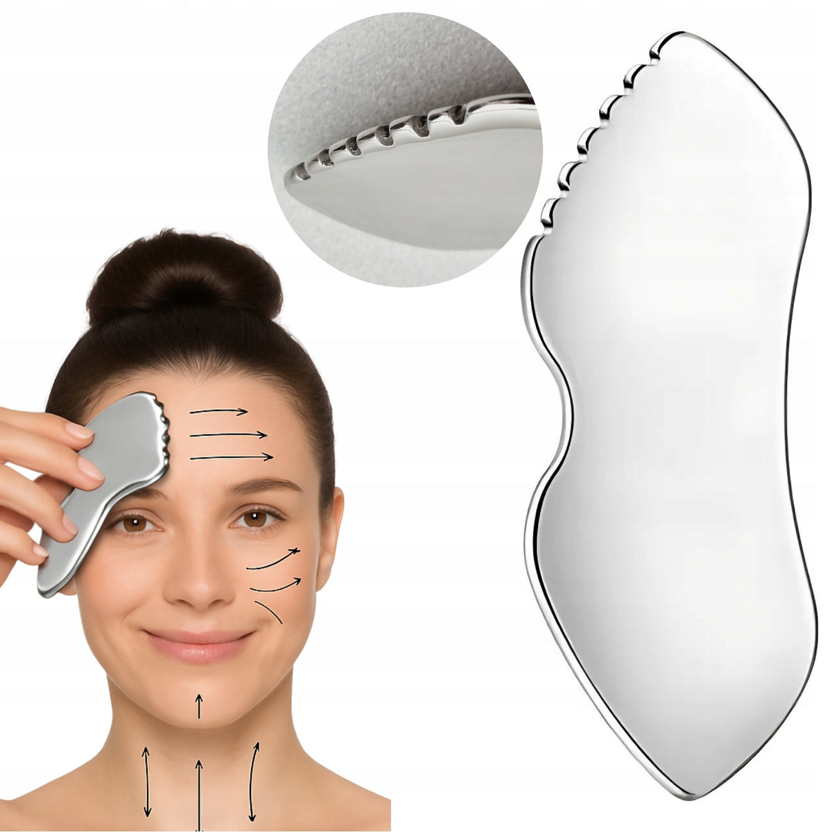 Face Massager Gua Sha Massage Board Corrugated Metal Unbreakable Manufacturer code 45996