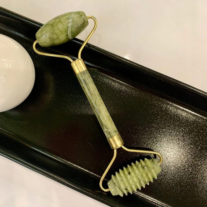 Face Massager Roller + Gua Sha Set Jade Stone Corrugated EAN (GTIN) 5906574501835