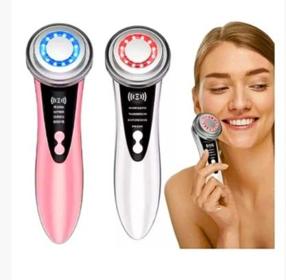 Face and eye massager with microvibration – red and navy blue light