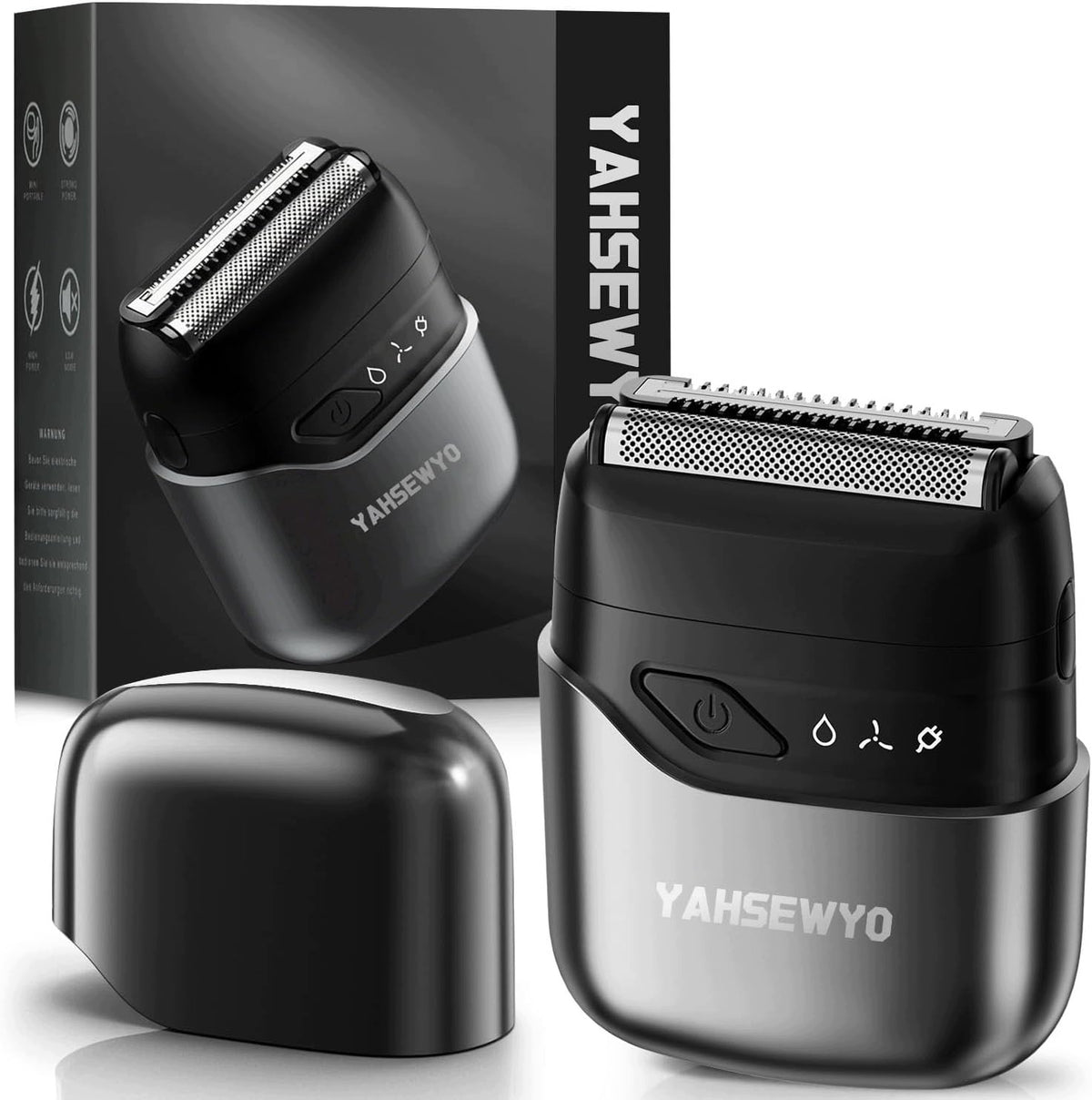 Facial Beard Shaver Electric IPX7 Dry Wet 90min Work
