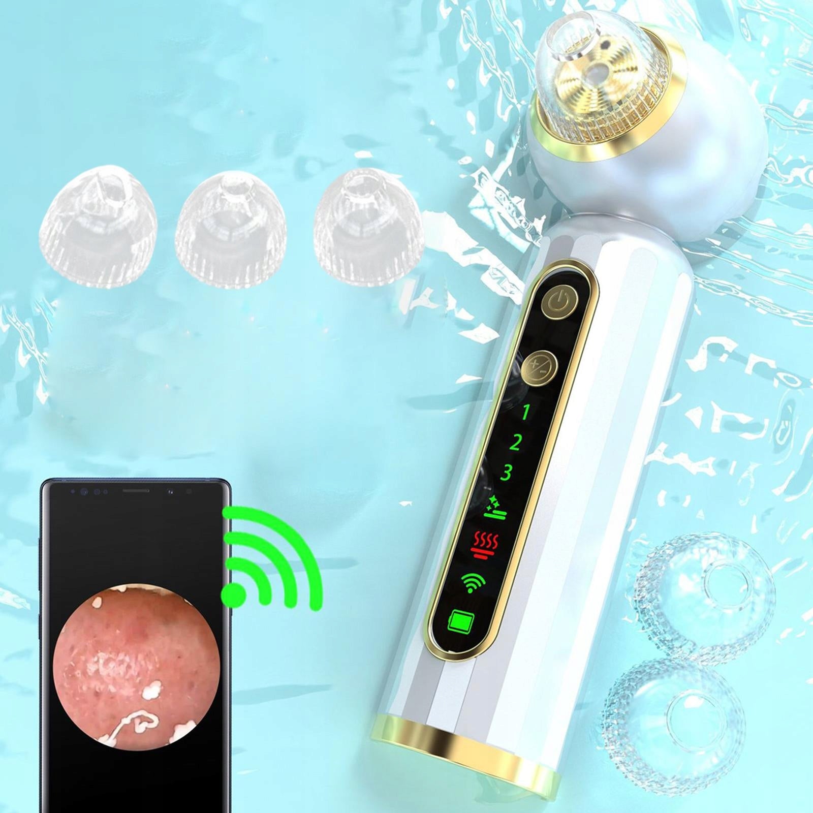 Facial Blackhead Remover Vacuum Blackhead Suction Tool with Heating Visual Medical device type accessories for a medical device or a product without an intended medical purpose