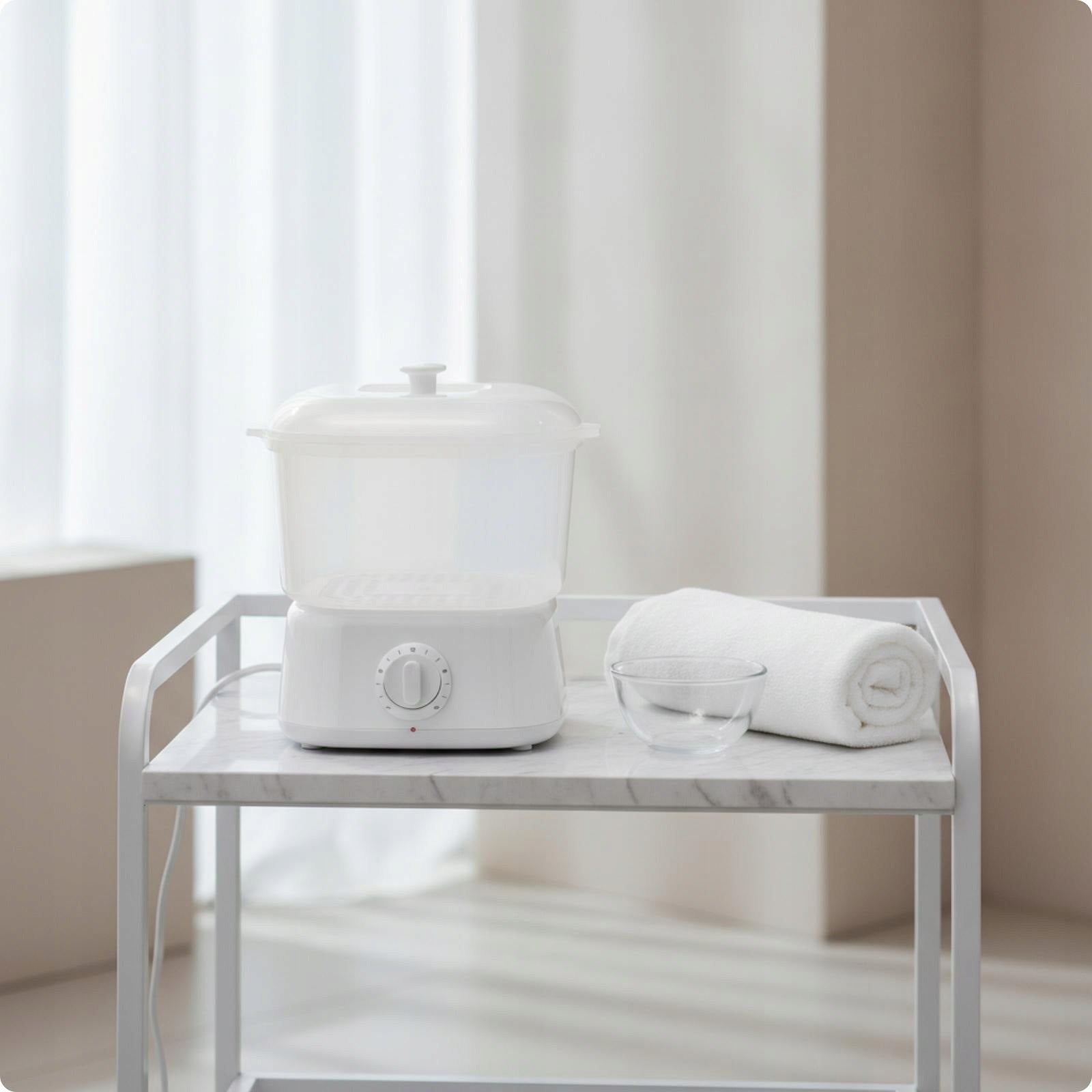 Facial Care Heater with Removable Rack Steamer Facial Machine White Eu Plug