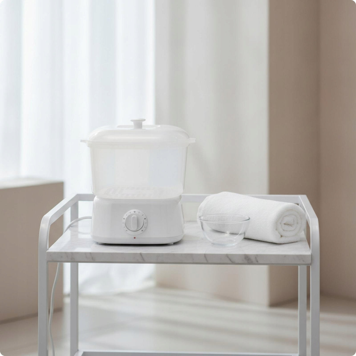 Facial Care Heater with Removable Rack Steamer Facial Machine White Eu Plug