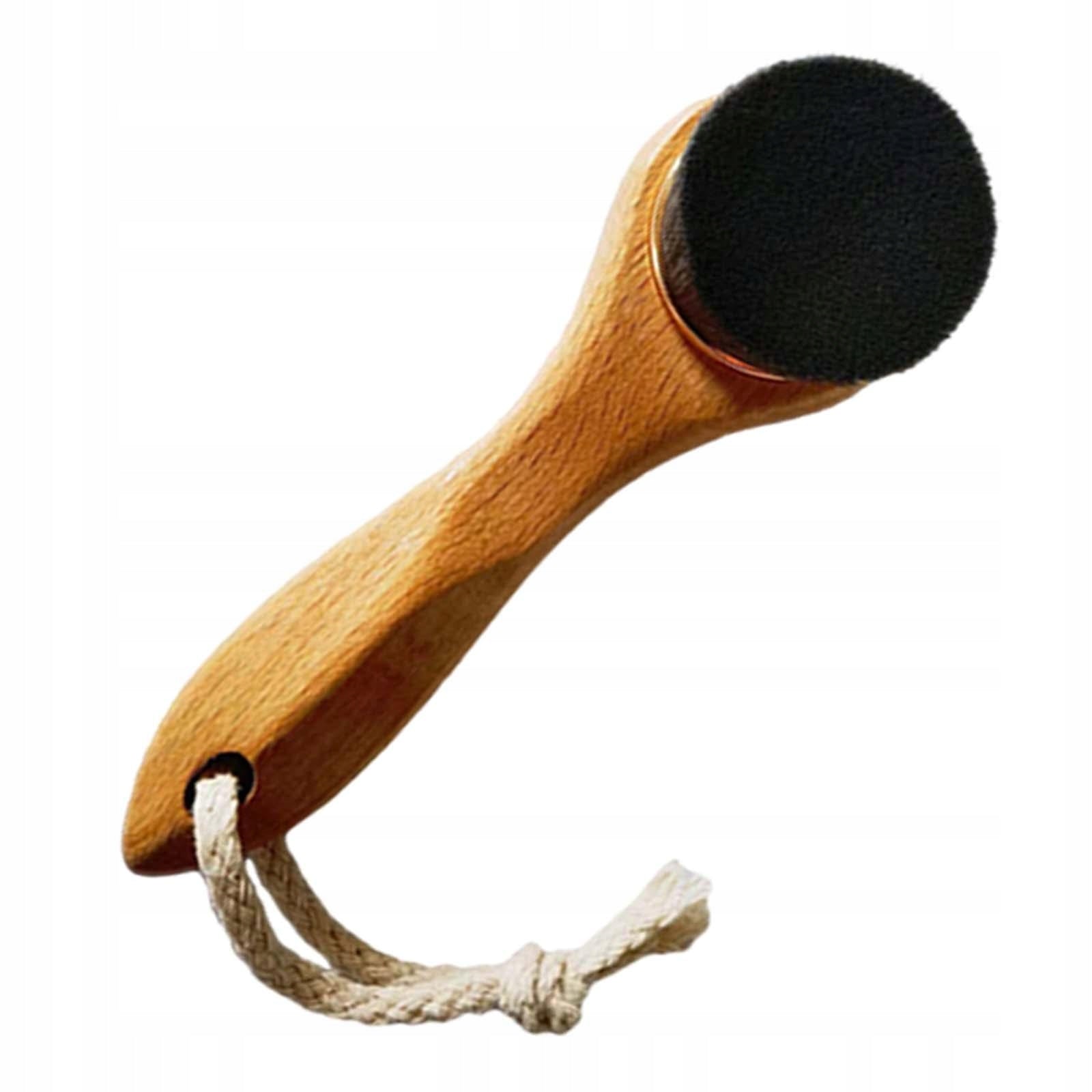 Facial Cleansing Brush Wooden Handle Deep Cleansing Facial Skin Brush Black