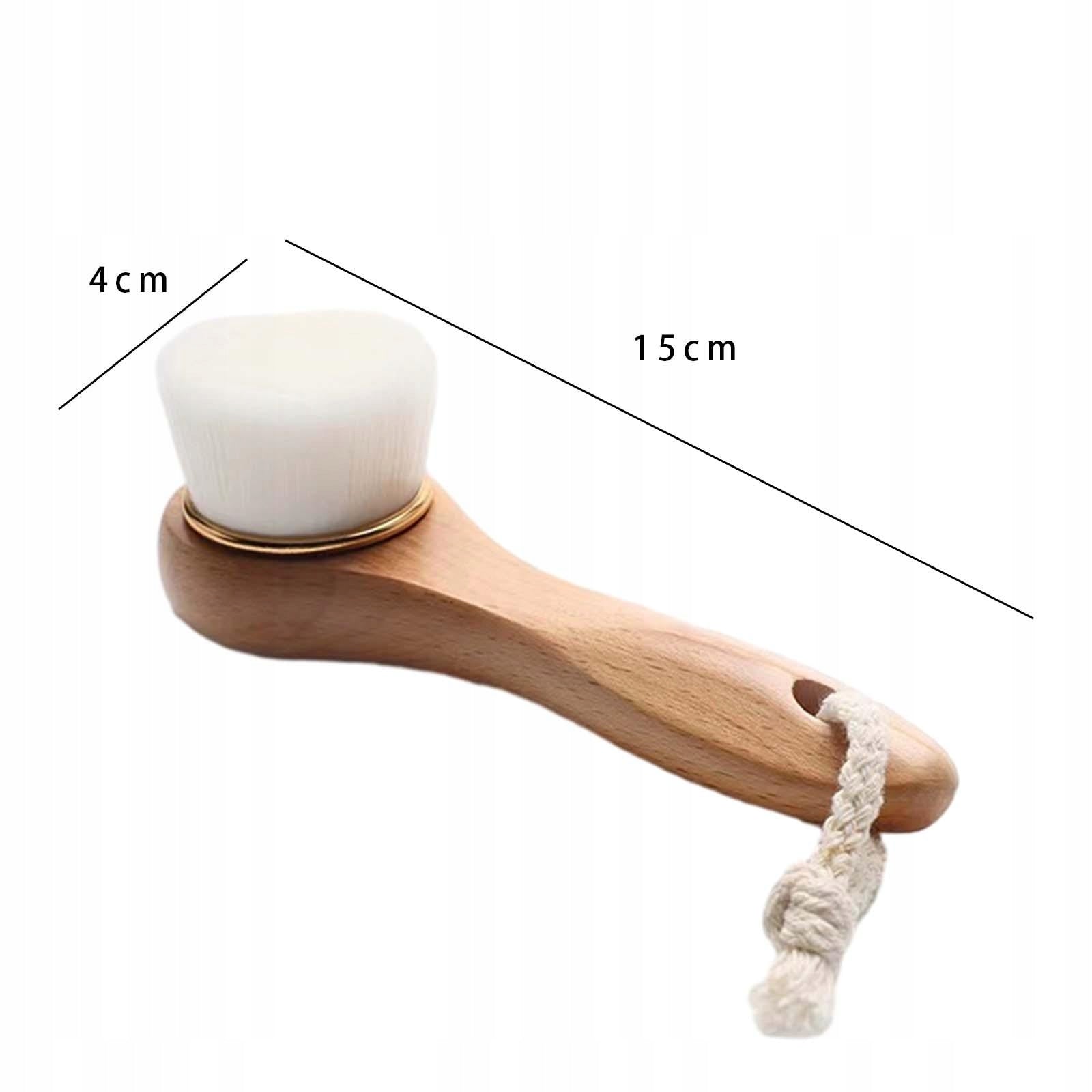 Facial Cleansing Brush Wooden Handle Deep Cleansing Facial Skin White B Medical device no