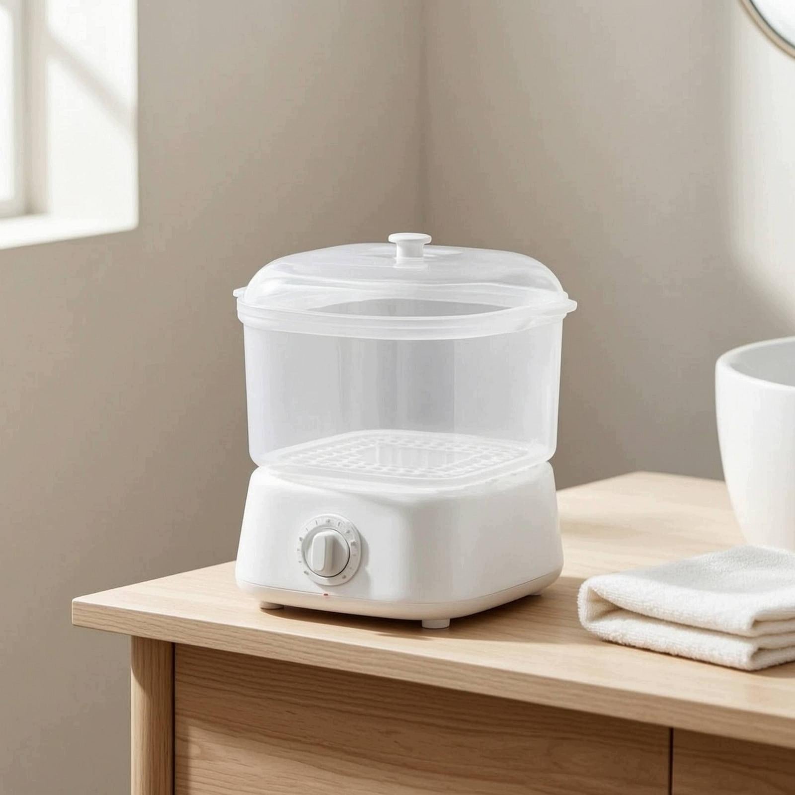 Facial Steamer Pot Compact Heating Pot with Tray Easy Storage White Eu Plug Medical device no