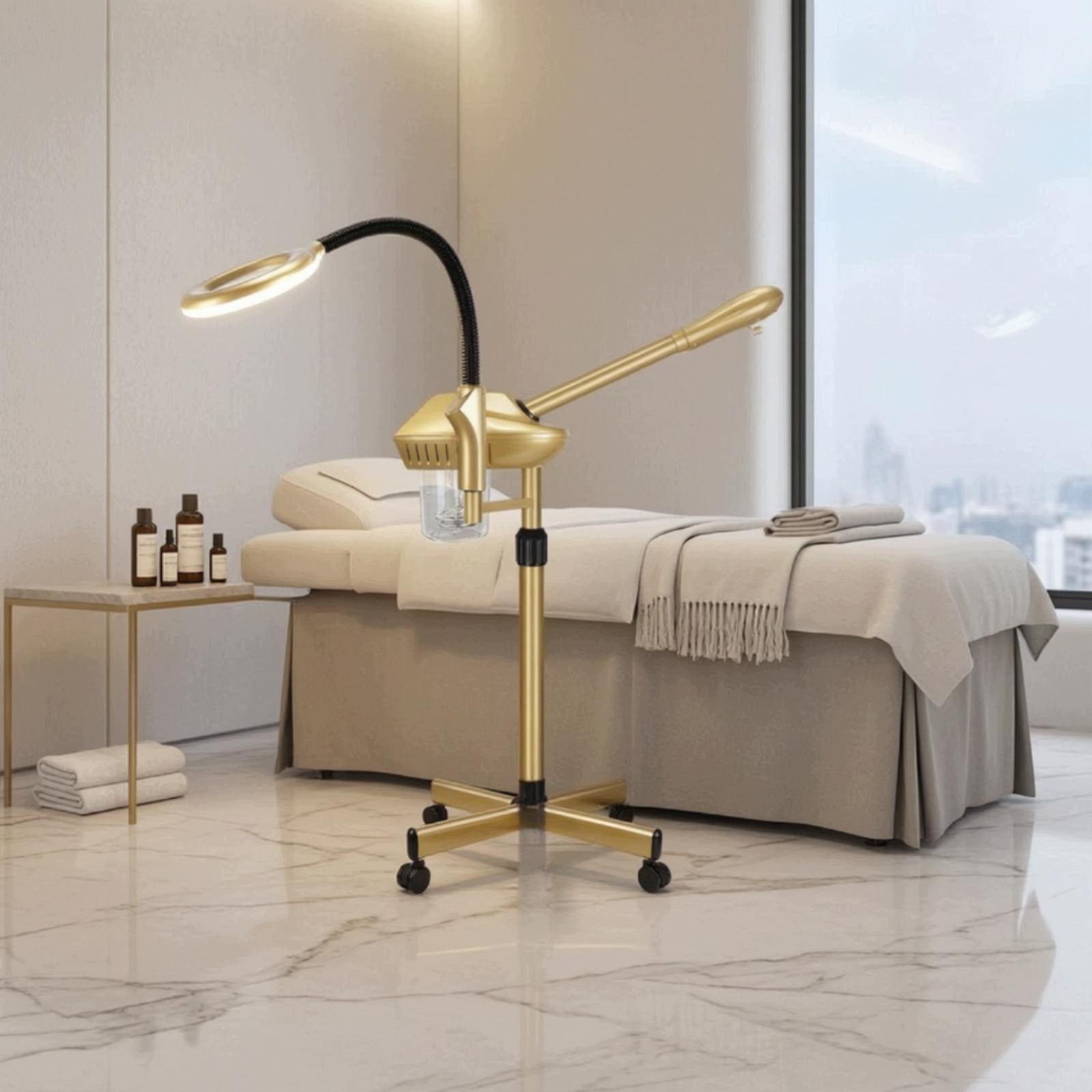Facial Steamer with Enlarging Lamp Professional Grade Standing Facial Medical device no