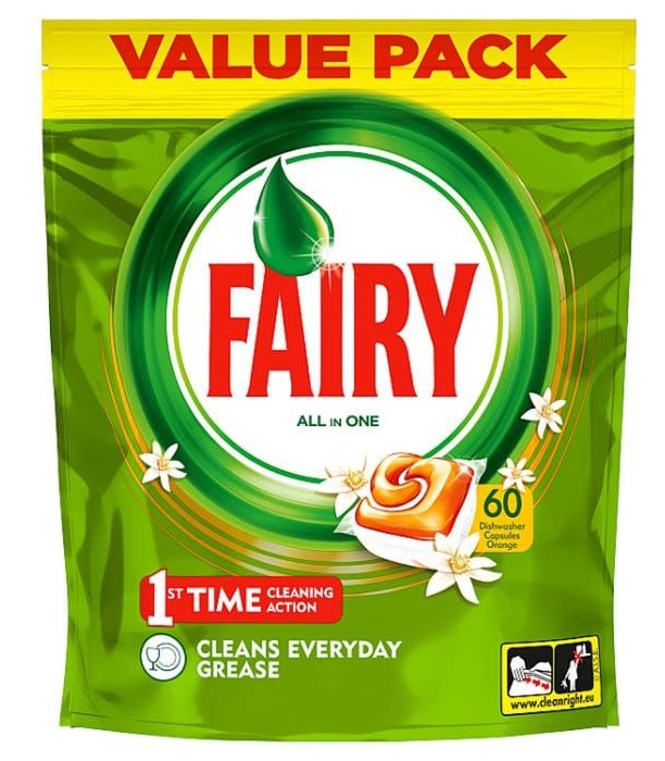 Fairy All In One Orange for Dishwasher 3in1 Orange Tablets 60 Capsules