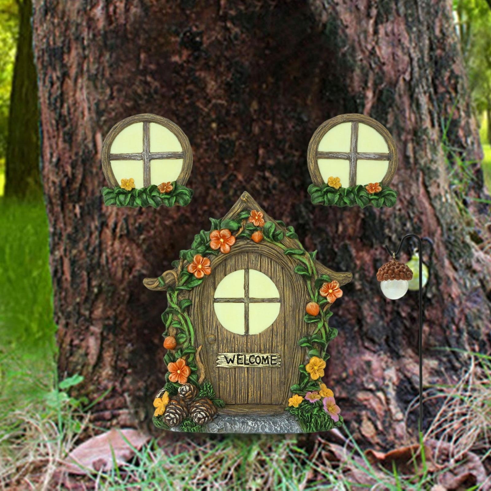 Fairy Door and Windows for Trees, Garden Decoration, Ornament, Decorative