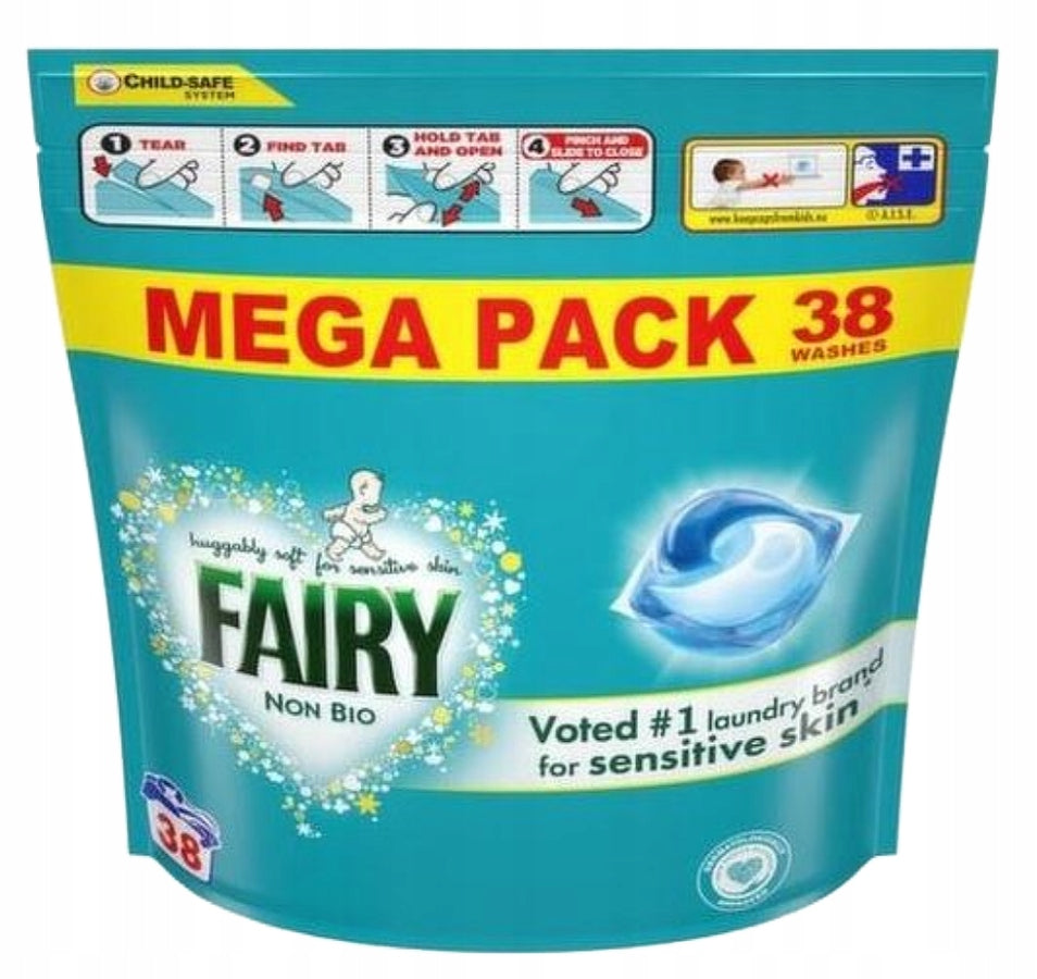 Fairy Non Bio Pods Mega Pack hypoallergenic capsules 2×38 pcs 76 washes Packaging status original