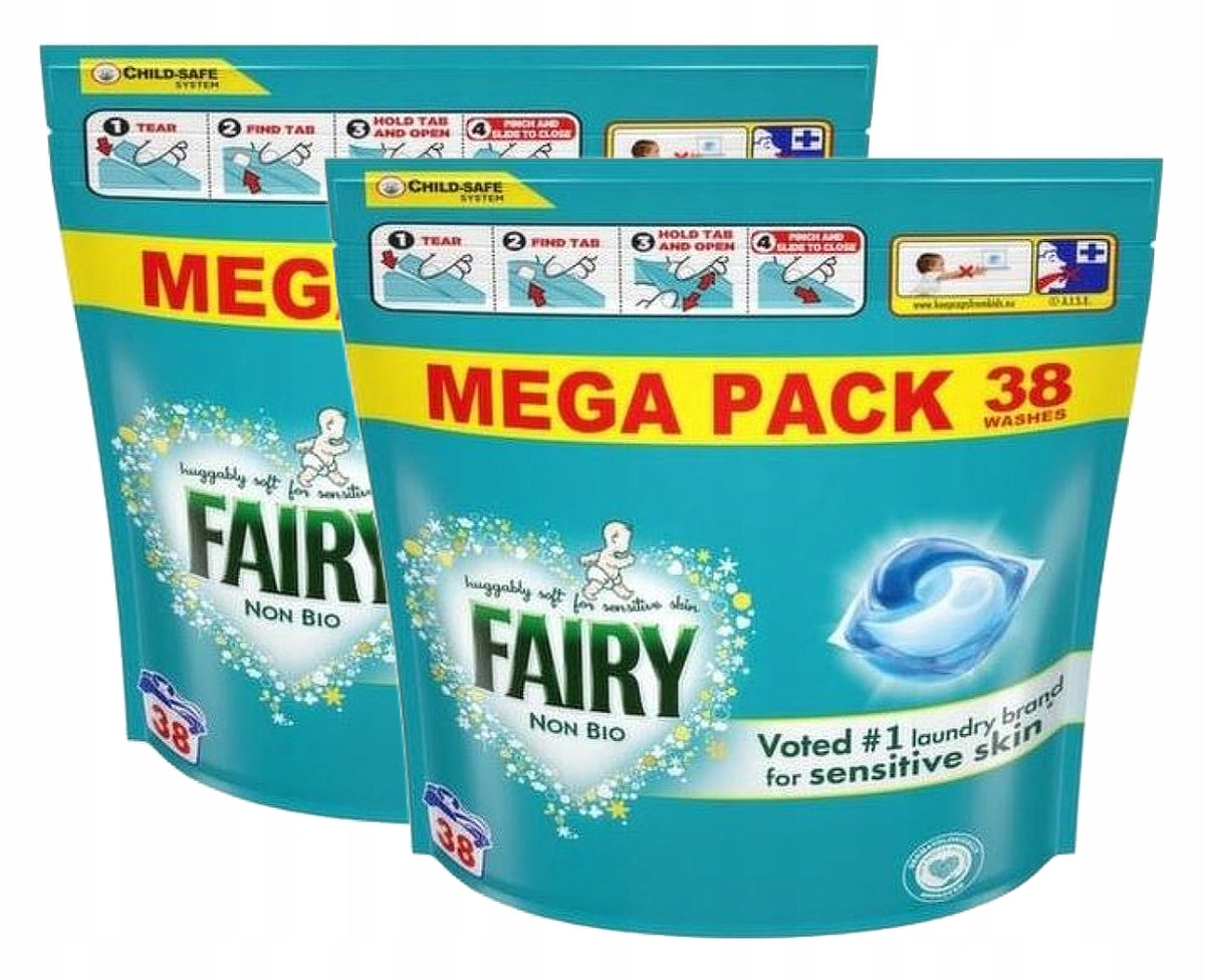 Fairy Non Bio Pods Mega Pack hypoallergenic capsules 2×38 pcs 76 washes