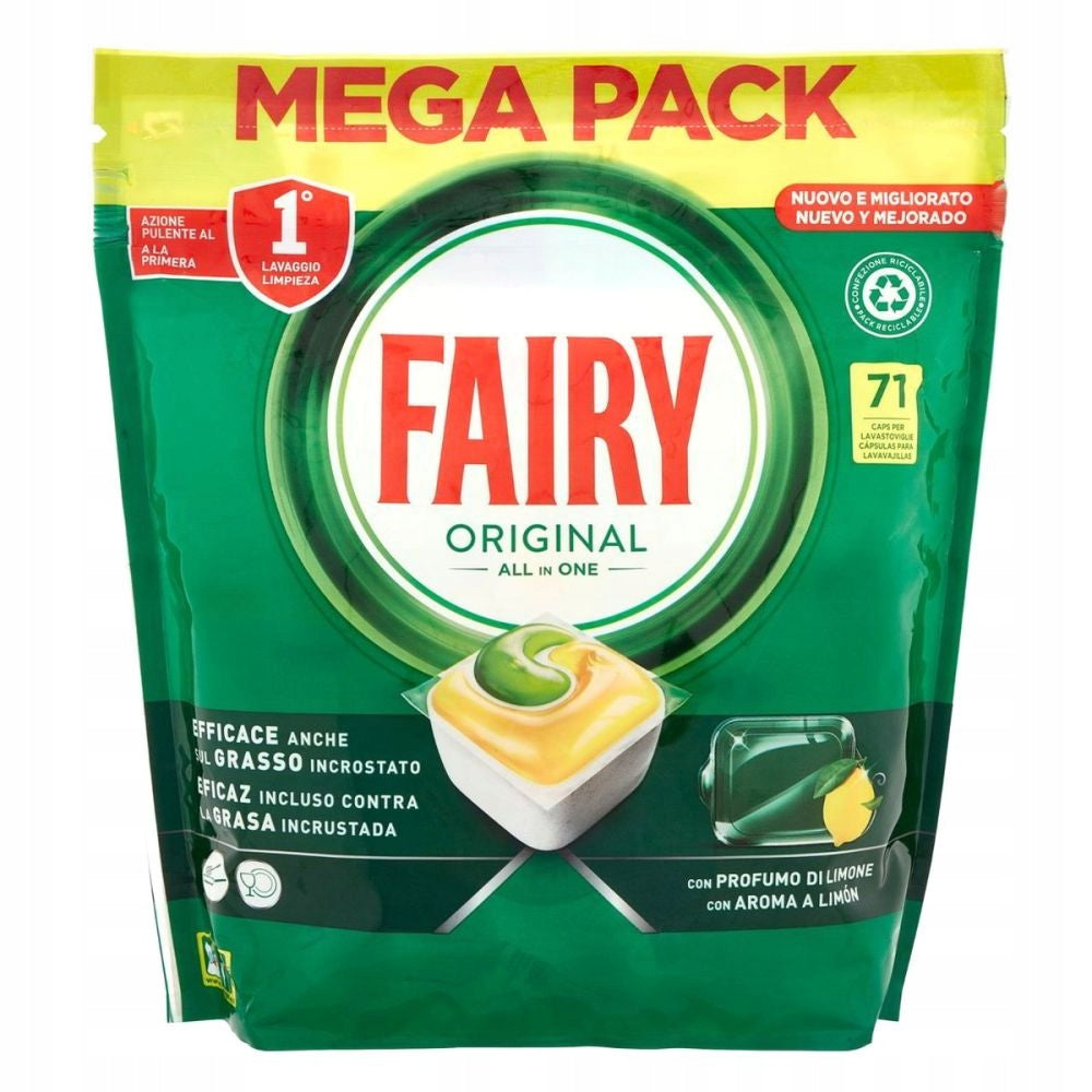 Fairy Original All In One Dishwasher Capsules Lemon 71 Pack Manufacturer code 8700216237420