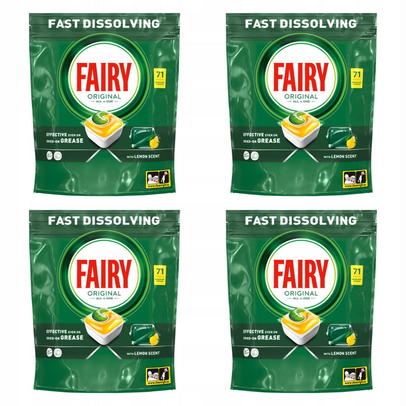 Fairy Original All In One Dishwasher Capsules Lemon 71 Pack X4