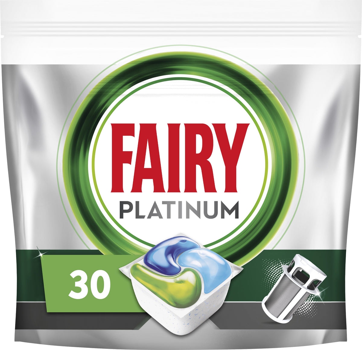 Fairy Platinum All In One Dishwasher Tablets, 30 Tablets