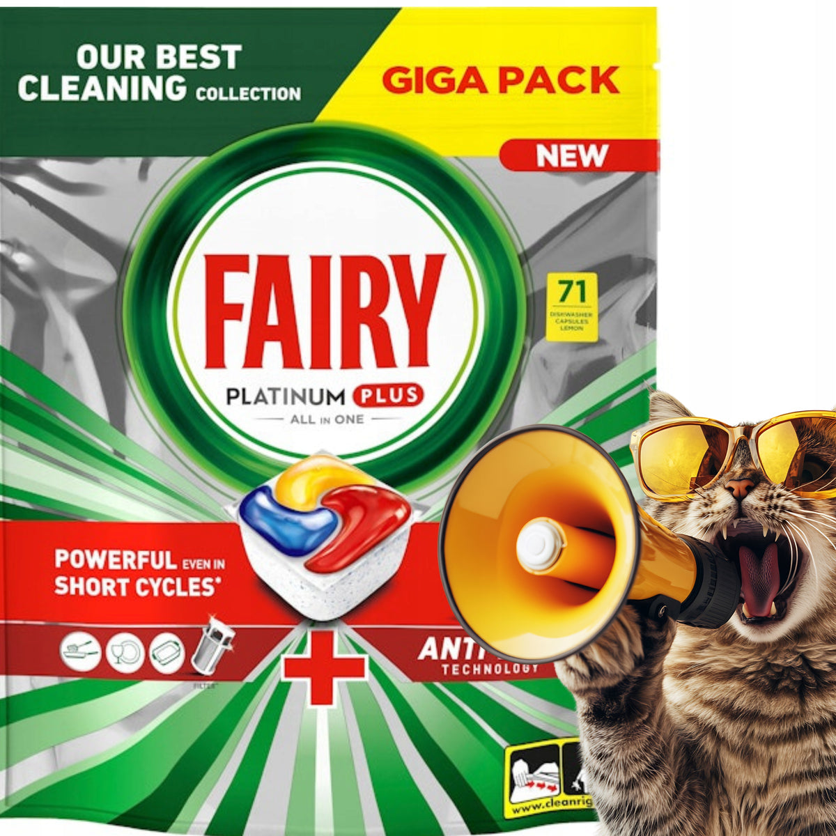 Fairy Platinum Plus All In One Dishwasher Capsules 71 Pack GIGA PACK Manufacturer code 8700216236126