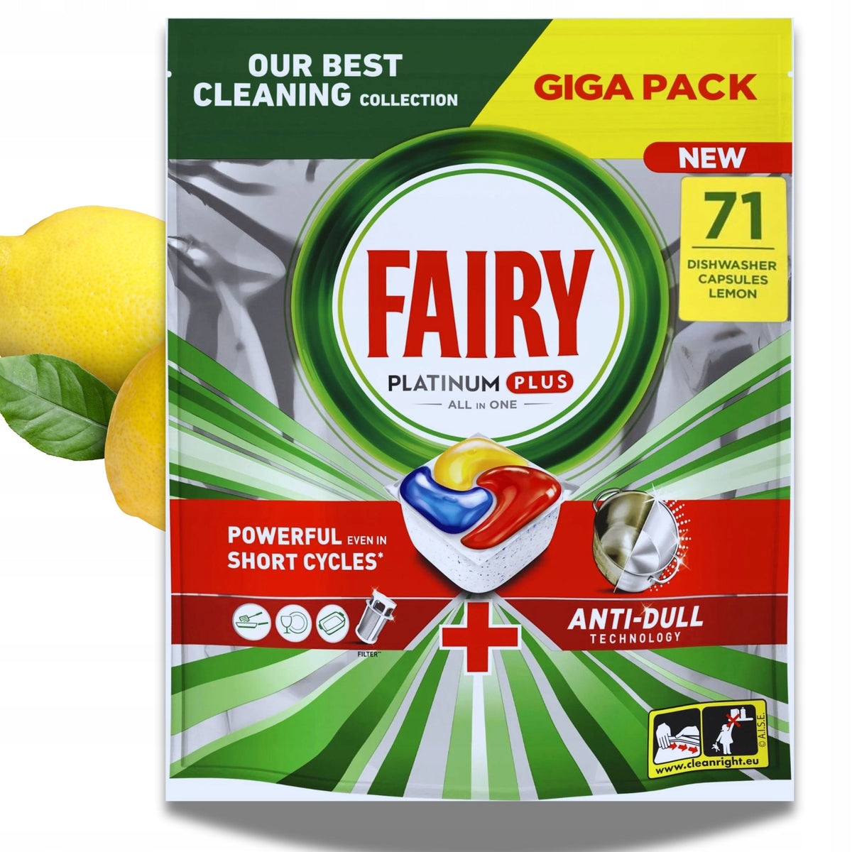 Fairy Platinum Plus All In One Dishwasher Capsules 71 Pack